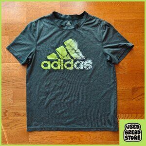 Adidas Climalite Top Activewear Women's T-shirt Size M 10-12 Stretchy Logo Gray